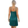 Ekouaer Women’s Nightgown Sleeveless Lace Chemise Sleepwear Ribbed Knit Night Dress(Blue Green)