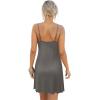 Ekouaer Women’s Nightgown Sleeveless Lace Chemise Sleepwear Ribbed Knit Night Dress(Dark Grey)