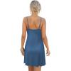 Ekouaer Women’s Nightgown Sleeveless Lace Chemise Sleepwear Ribbed Knit Night Dress(Navy)
