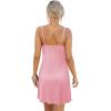Ekouaer Women’s Nightgown Sleeveless Lace Chemise Sleepwear Ribbed Knit Night Dress(Pink)