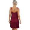 Ekouaer Women’s Nightgown Sleeveless Lace Chemise Sleepwear Ribbed Knit Night Dress(Red)