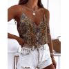 Ekouaer Women’s Silk Satin Camisole Tank Tops V Neck Sleeveless Spaghetti Straps Blouse Casual Racerback Shirt(Ethnic Style)