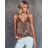 Ekouaer Women’s Silk Satin Camisole Tank Tops V Neck Sleeveless Spaghetti Straps Blouse Casual Racerback Shirt(Ethnic Style)