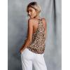 Ekouaer Women’s Silk Satin Camisole Tank Tops V Neck Sleeveless Spaghetti Straps Blouse Casual Racerback Shirt(Leopard/Black)