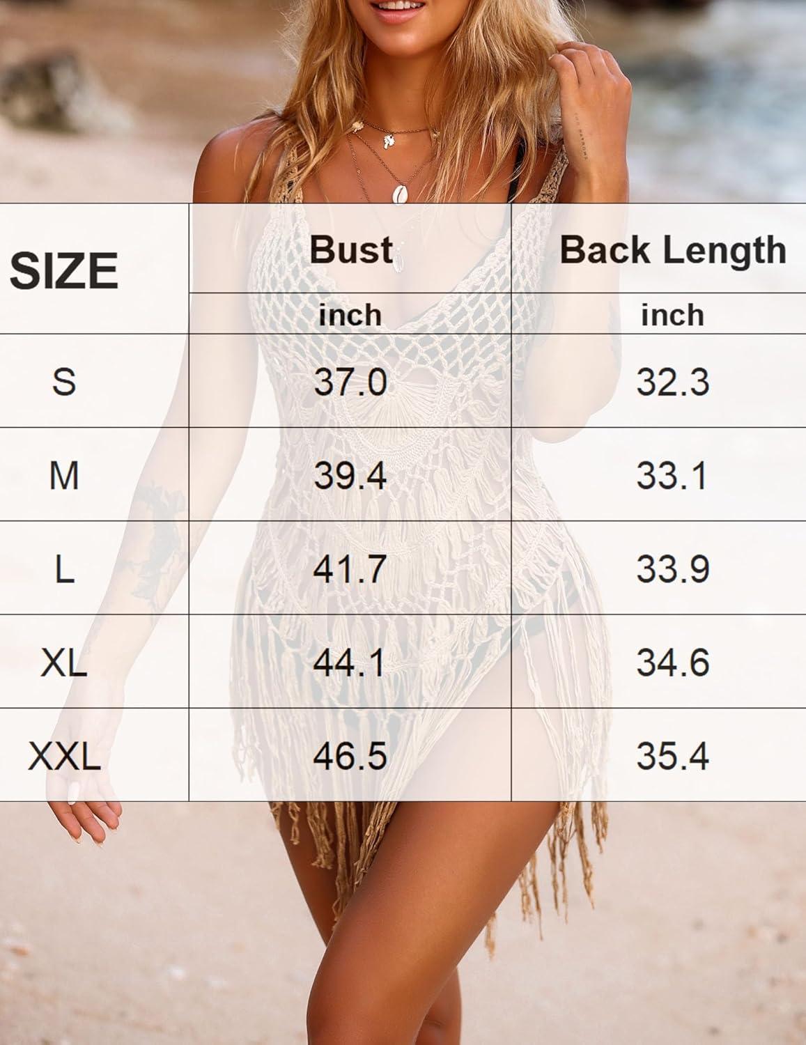 imageEkouaer Beach Swimsuit Cover Up Women Crochet Bikini Coverups Summer Pool Swimwear Tassel DressPink