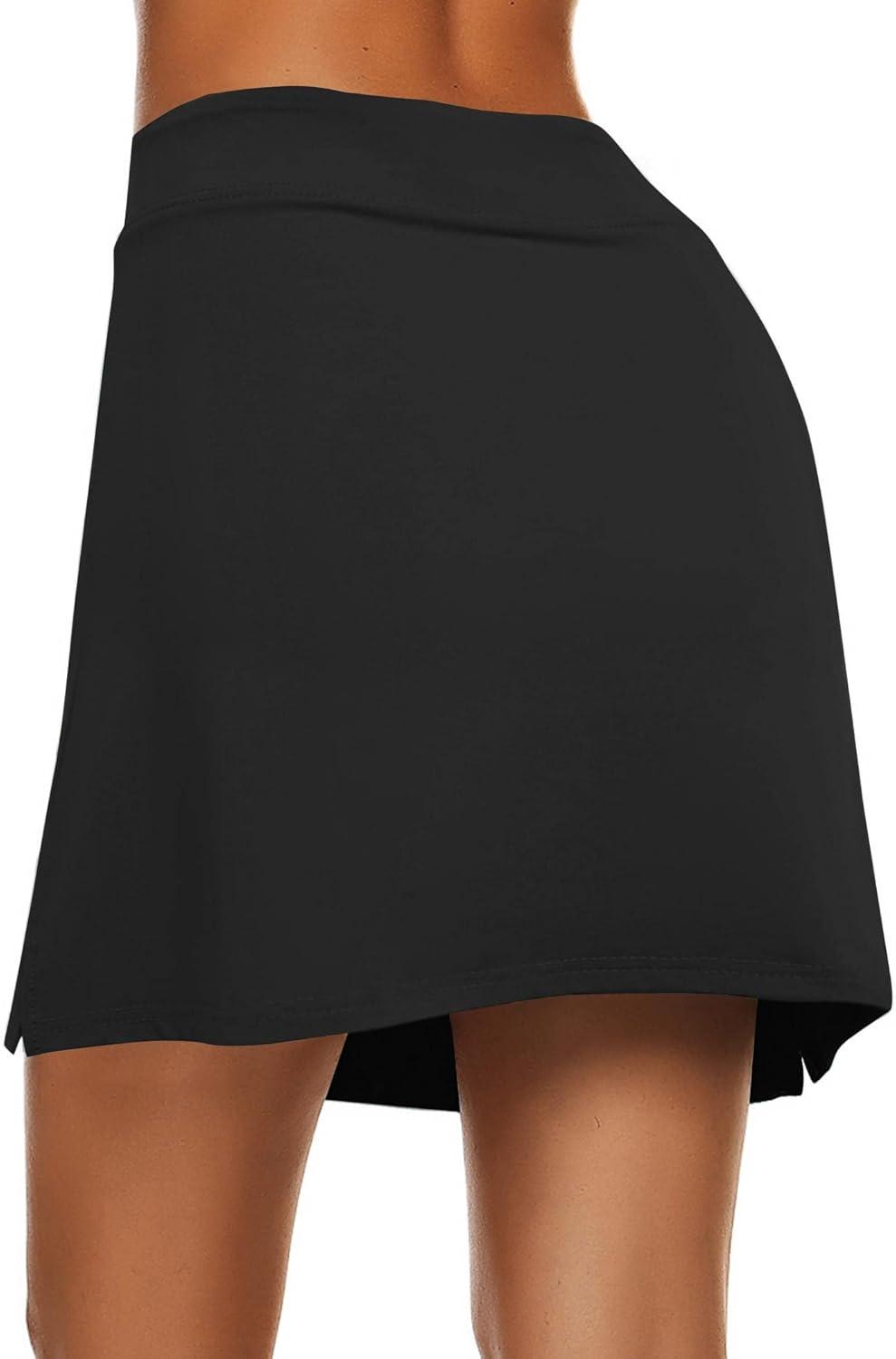 imageEkouaer Womens Active Performance Skort Lightweight Skirt for Running Tennis Golf Workout SportsAblack
