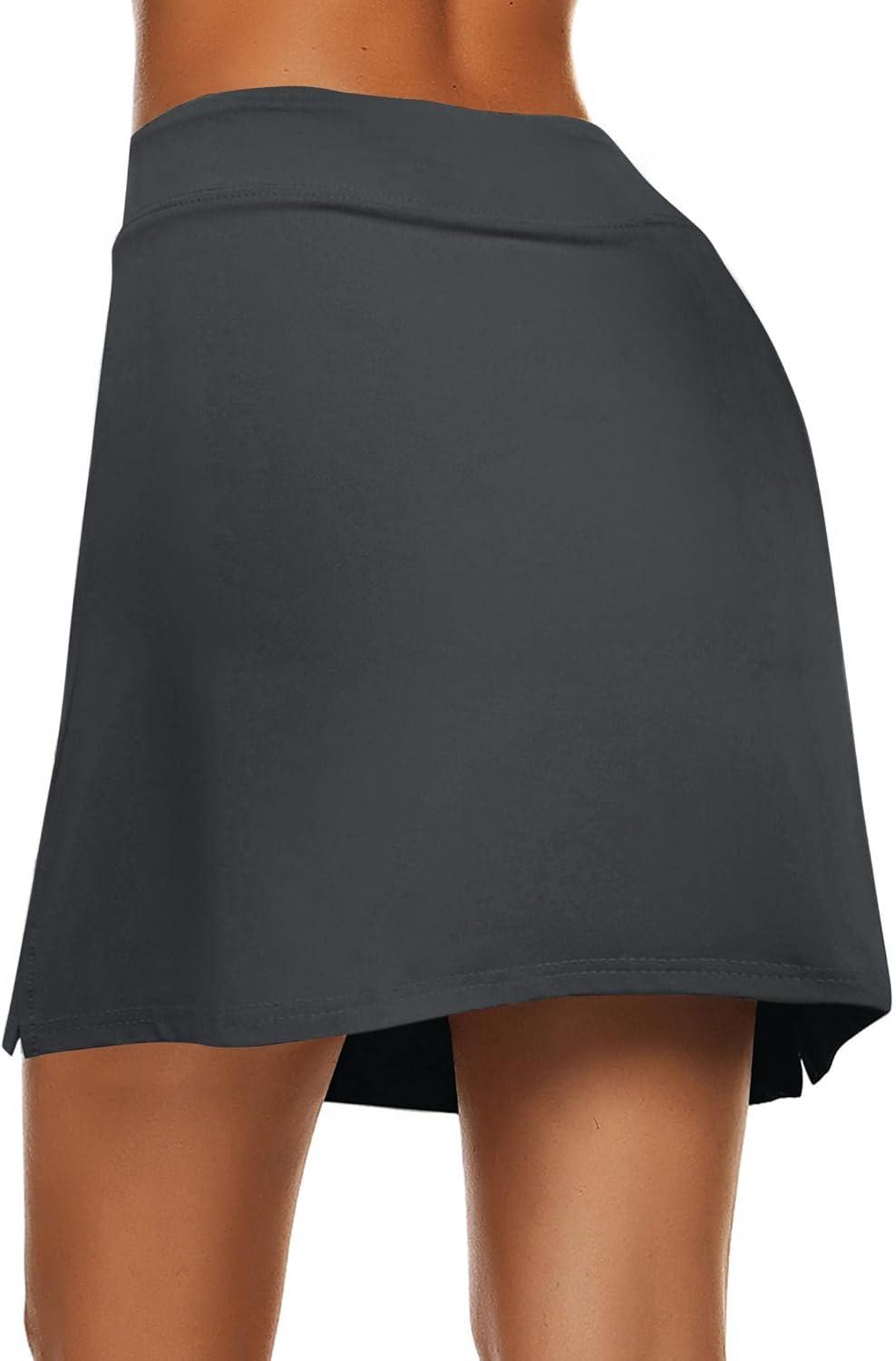 imageEkouaer Womens Active Performance Skort Lightweight Skirt for Running Tennis Golf Workout SportsAdark Grey