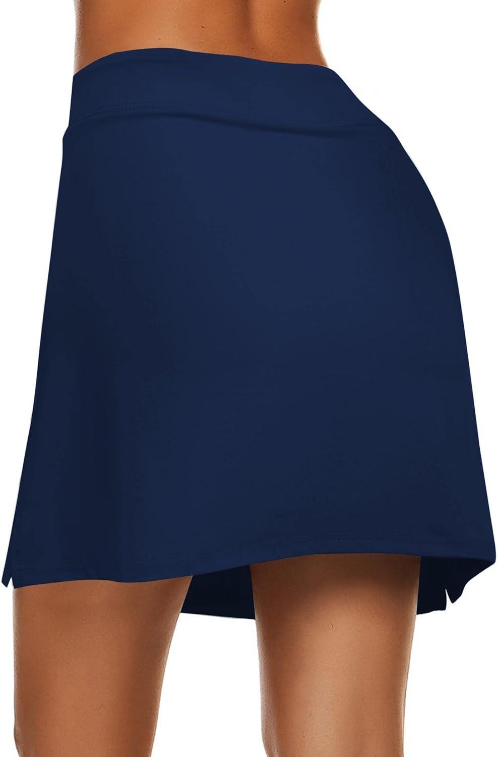 imageEkouaer Womens Active Performance Skort Lightweight Skirt for Running Tennis Golf Workout SportsAnavy Blue
