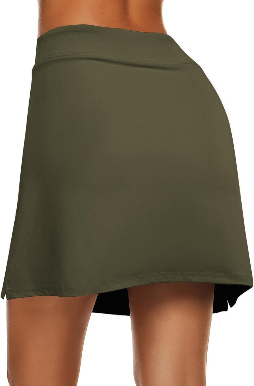 imageEkouaer Womens Active Performance Skort Lightweight Skirt for Running Tennis Golf Workout SportsArmygreen