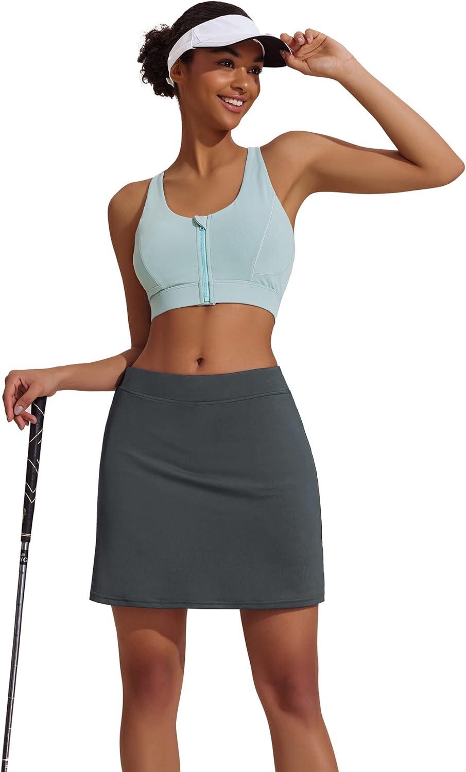 imageEkouaer Womens Active Performance Skort Lightweight Skirt for Running Tennis Golf Workout SportsBpocketsgrey