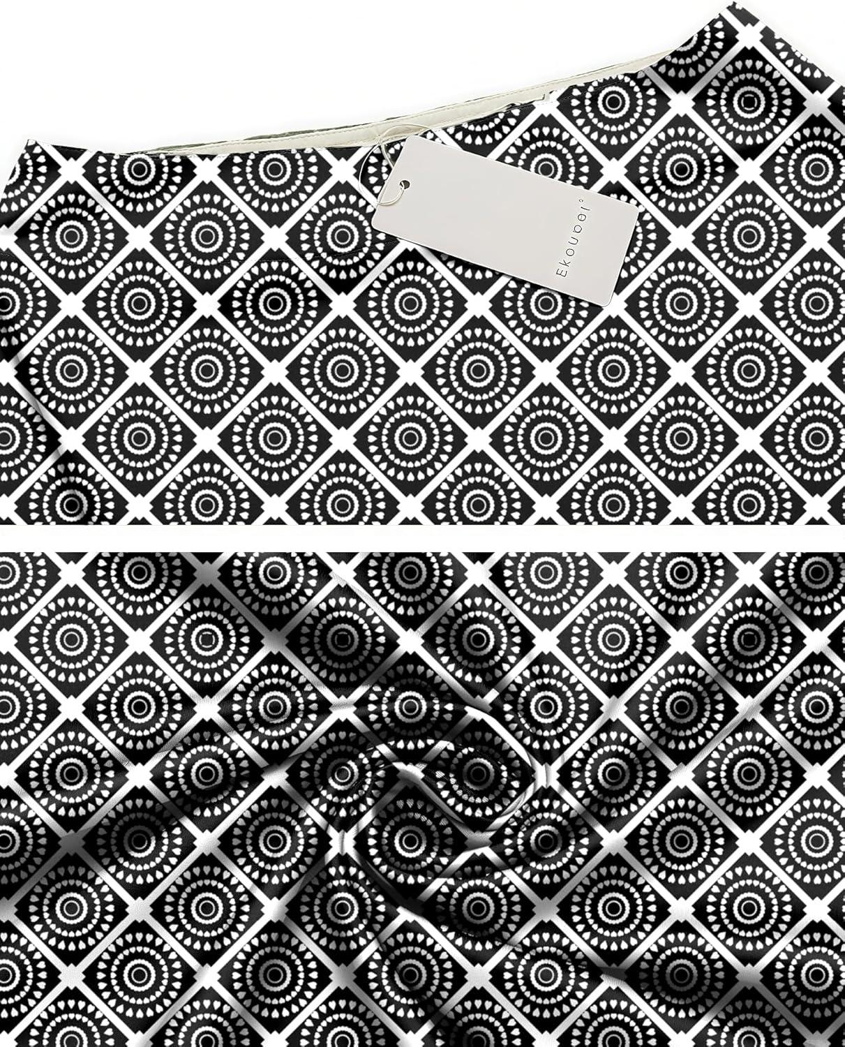 imageEkouaer Womens Active Performance Skort Lightweight Skirt for Running Tennis Golf Workout SportsCircle Floral
