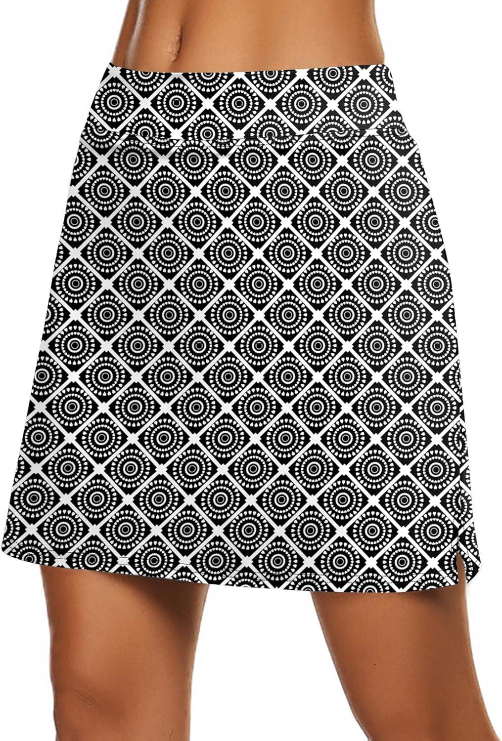 imageEkouaer Womens Active Performance Skort Lightweight Skirt for Running Tennis Golf Workout SportsCircle Floral