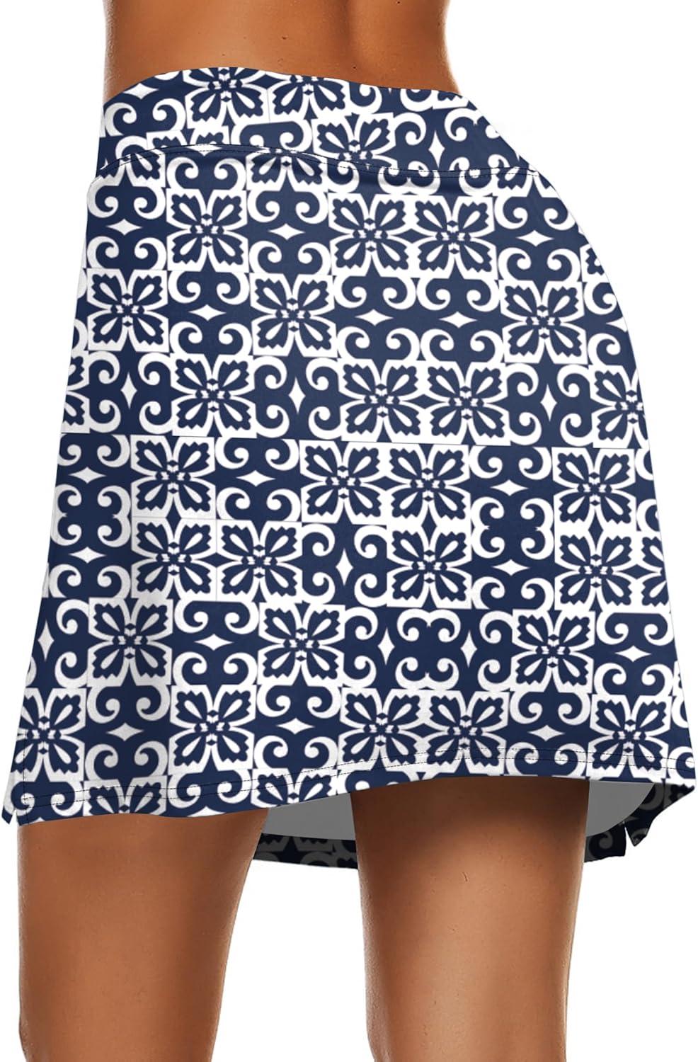 imageEkouaer Womens Active Performance Skort Lightweight Skirt for Running Tennis Golf Workout SportsGeometric Print