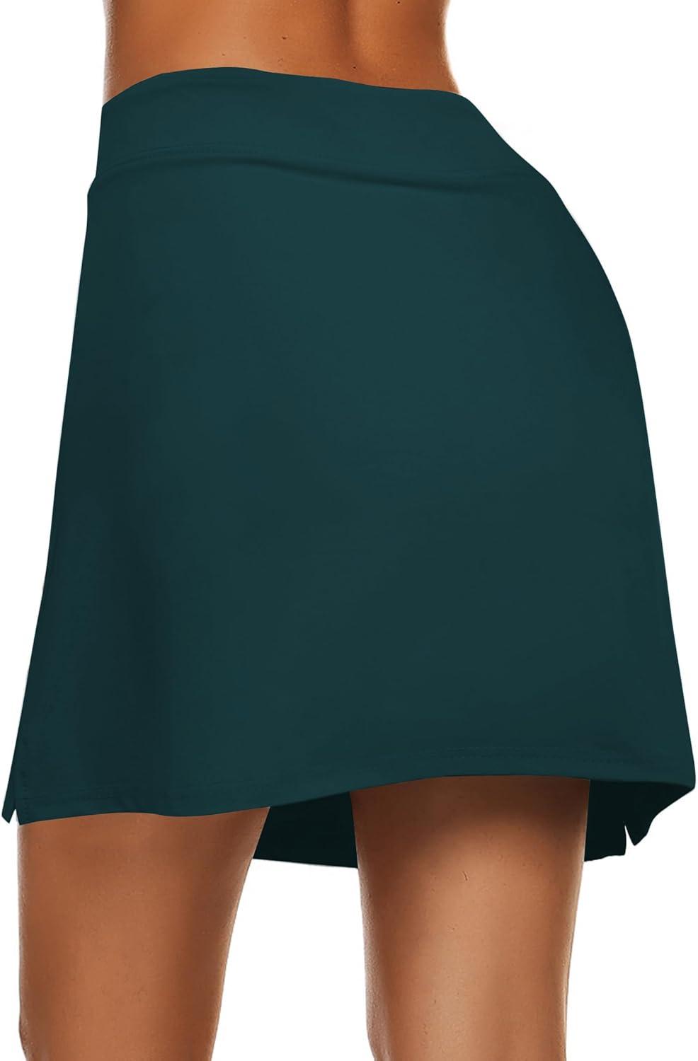 imageEkouaer Womens Active Performance Skort Lightweight Skirt for Running Tennis Golf Workout SportsGreen Jade