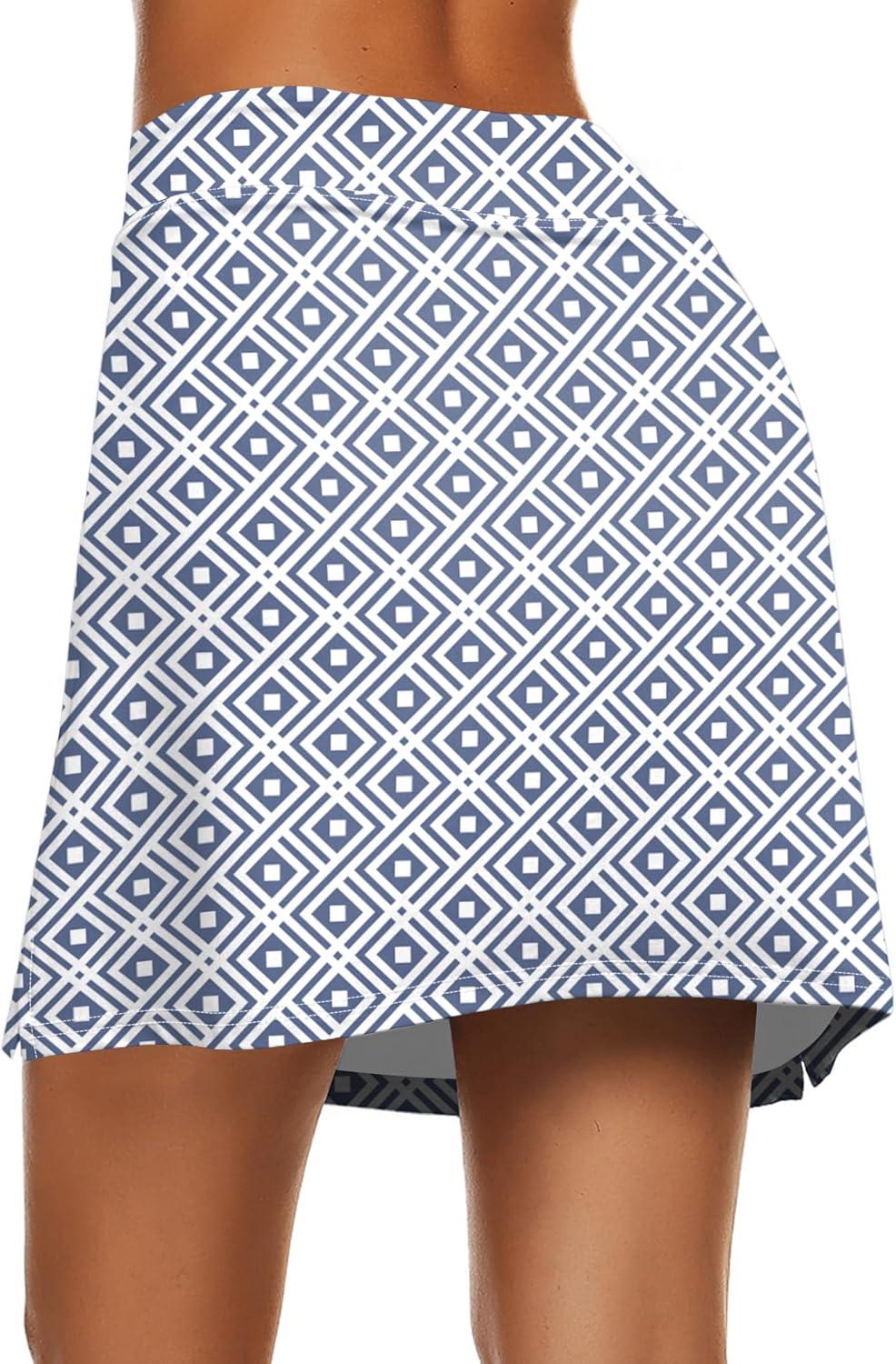 imageEkouaer Womens Active Performance Skort Lightweight Skirt for Running Tennis Golf Workout SportsGrey Pattern