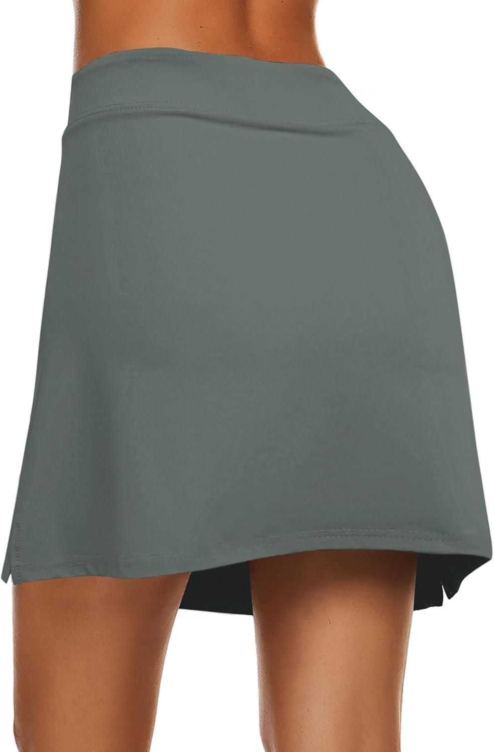imageEkouaer Womens Active Performance Skort Lightweight Skirt for Running Tennis Golf Workout SportsGrey Sage