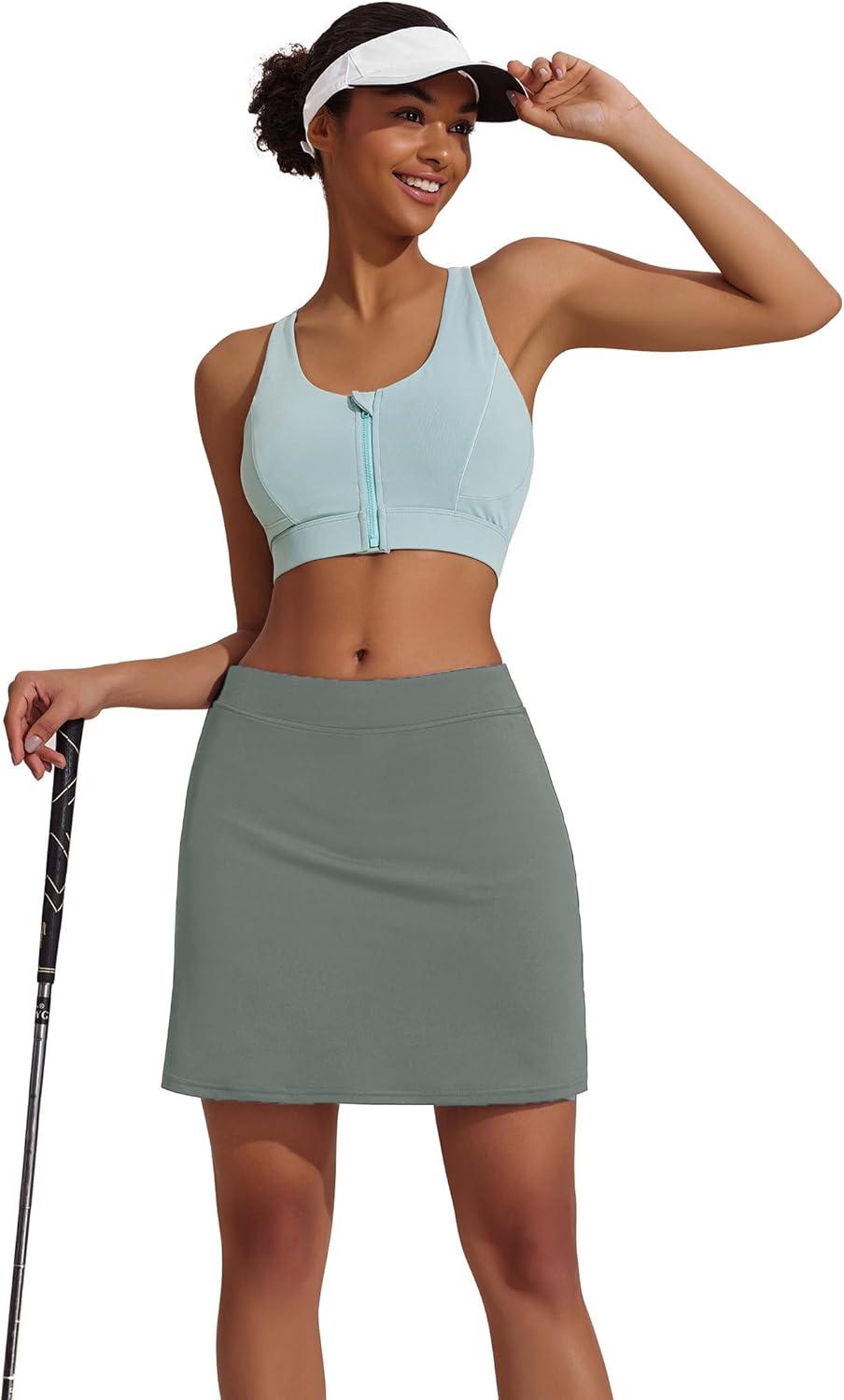 imageEkouaer Womens Active Performance Skort Lightweight Skirt for Running Tennis Golf Workout SportsGrey Sage