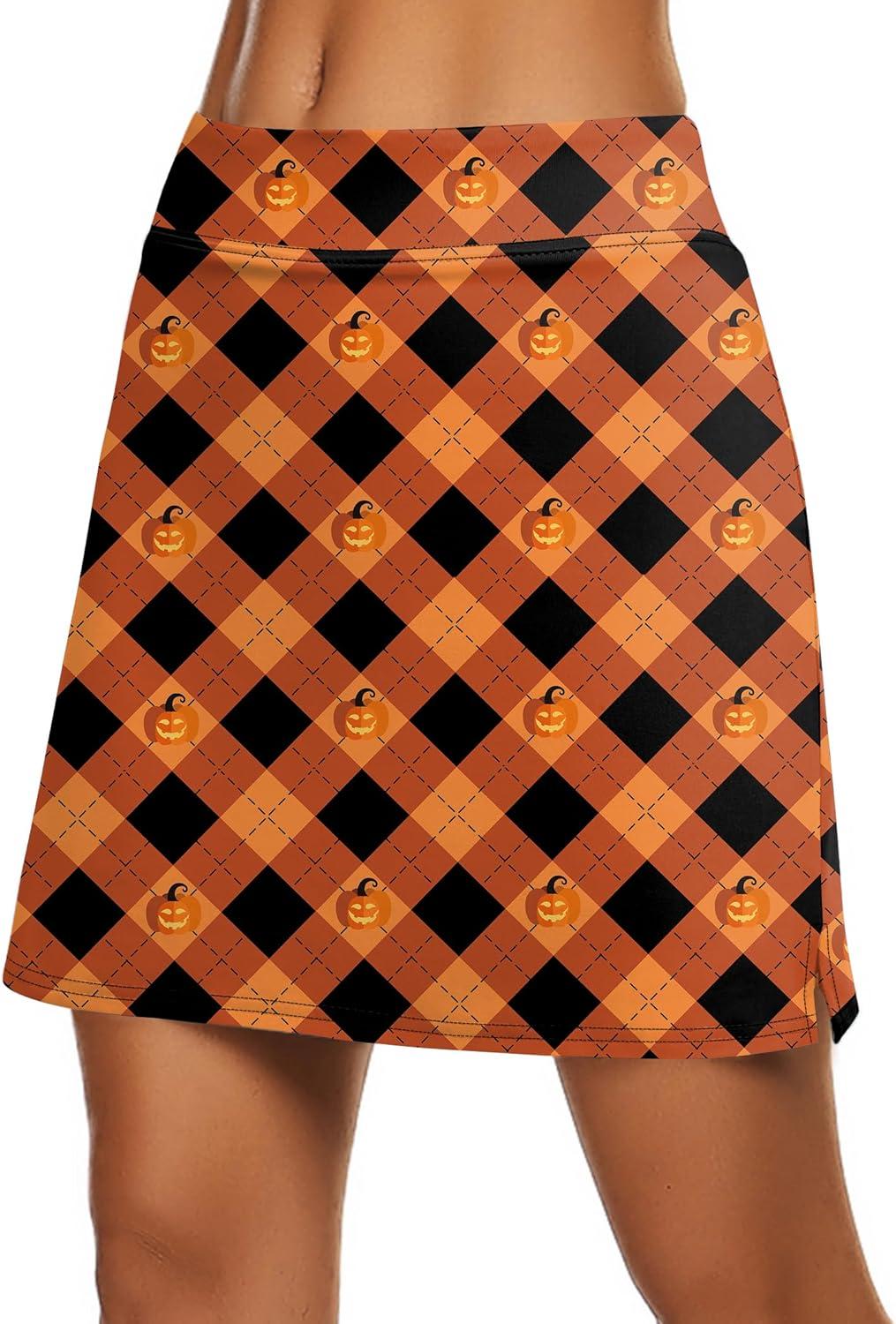 imageEkouaer Womens Active Performance Skort Lightweight Skirt for Running Tennis Golf Workout SportsLantern Orange