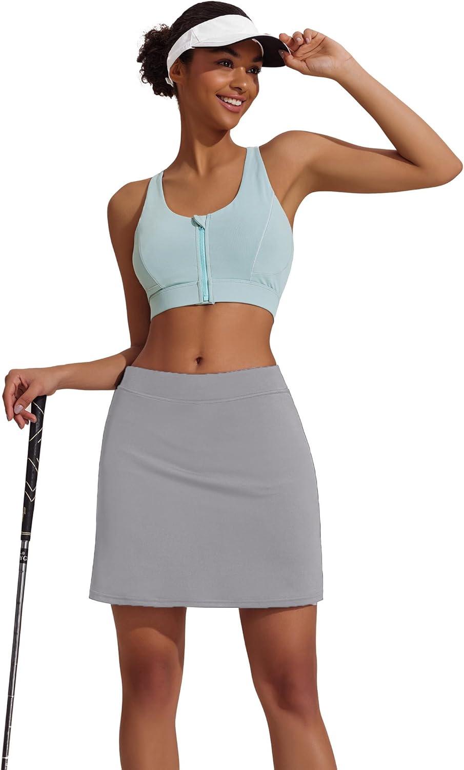 imageEkouaer Womens Active Performance Skort Lightweight Skirt for Running Tennis Golf Workout SportsLight Grey