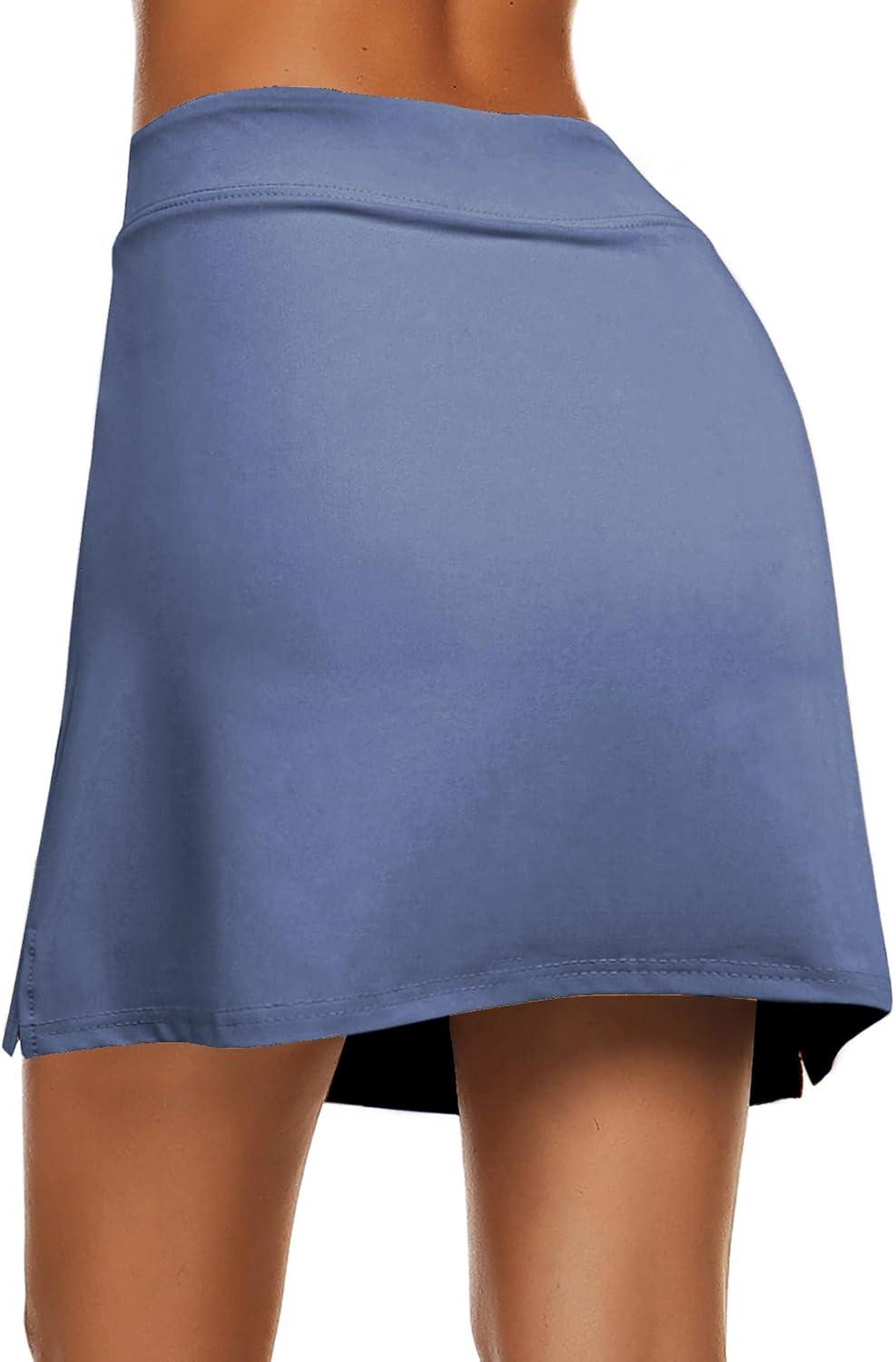 imageEkouaer Womens Active Performance Skort Lightweight Skirt for Running Tennis Golf Workout SportsOasis Blue