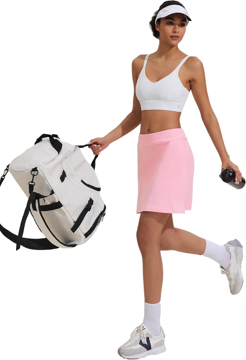imageEkouaer Womens Active Performance Skort Lightweight Skirt for Running Tennis Golf Workout SportsPink