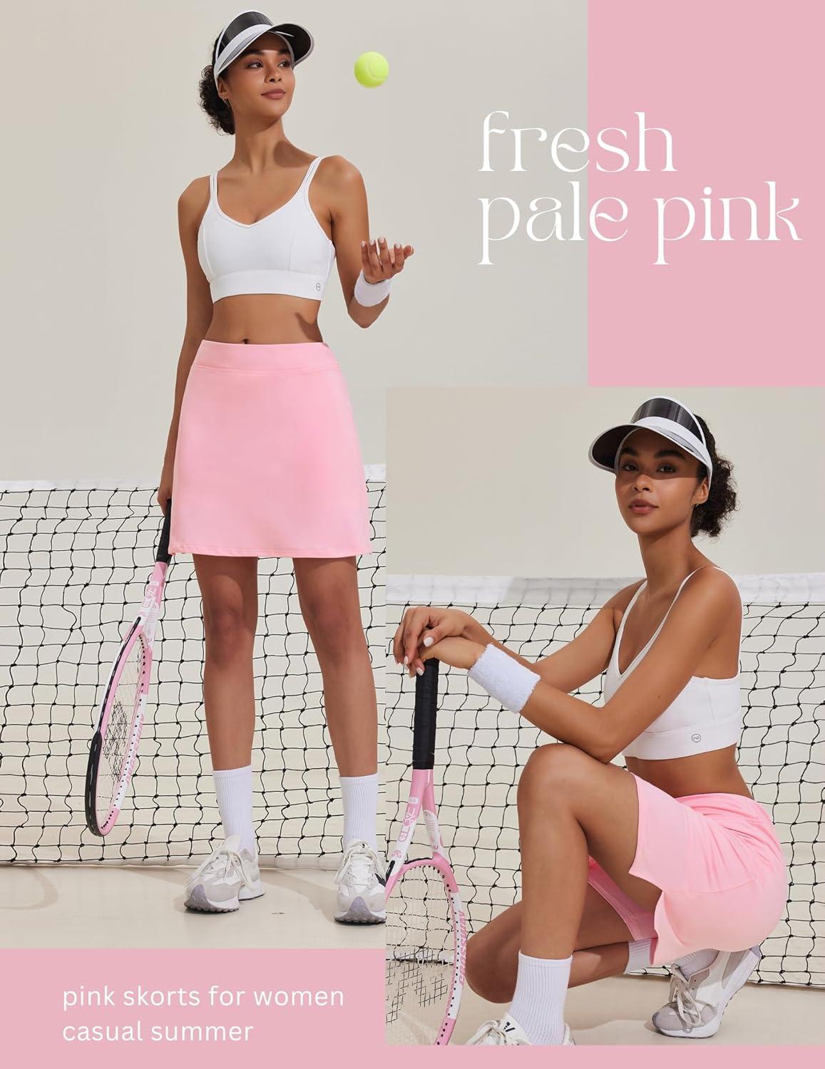 imageEkouaer Womens Active Performance Skort Lightweight Skirt for Running Tennis Golf Workout SportsPink