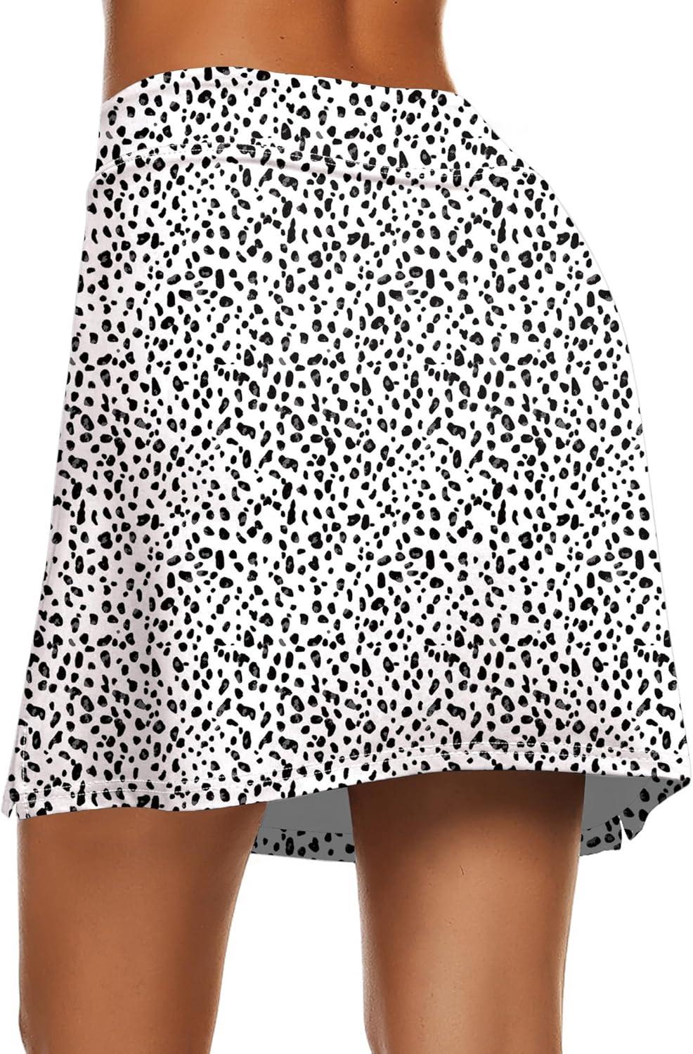 imageEkouaer Womens Active Performance Skort Lightweight Skirt for Running Tennis Golf Workout SportsPolka Dots