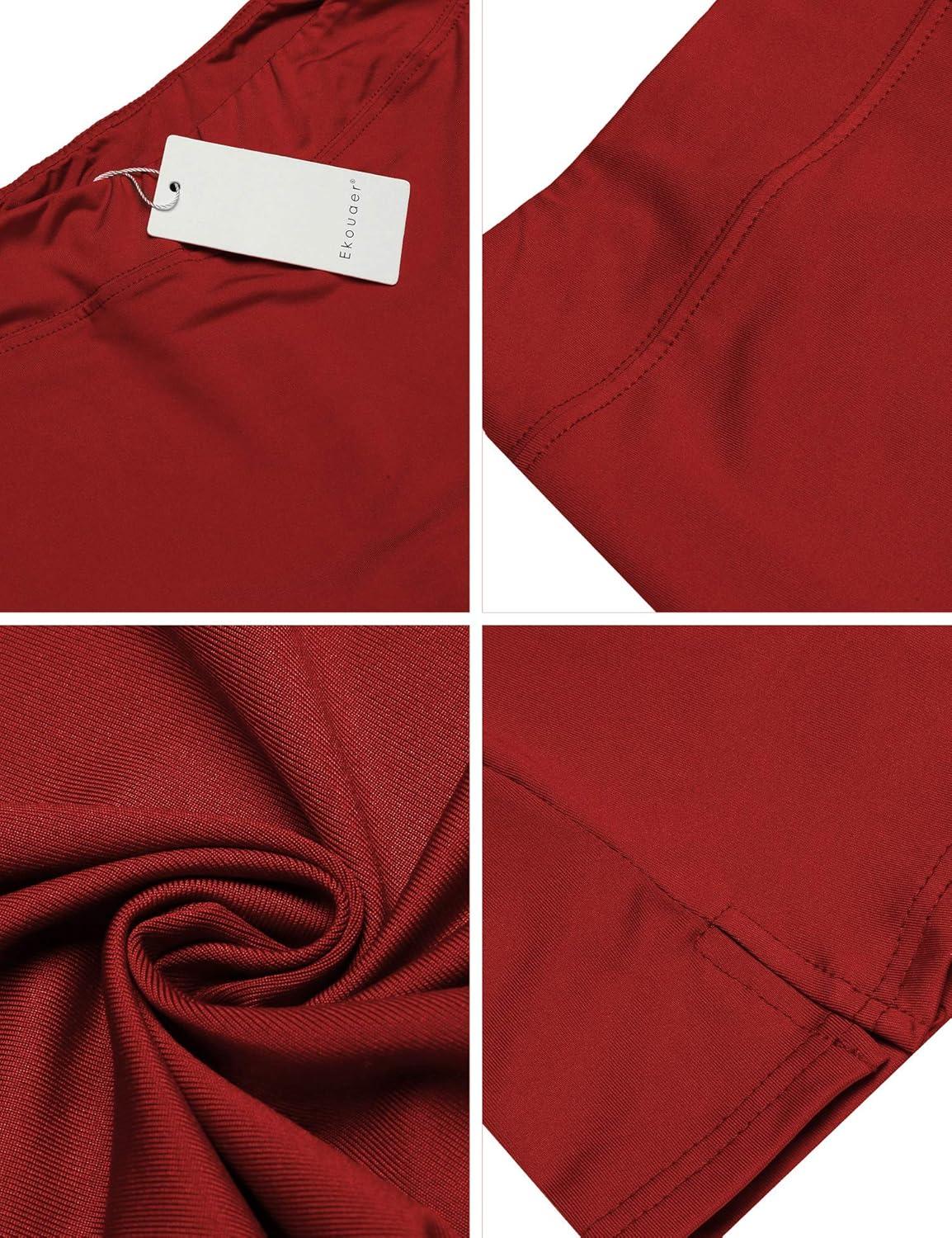 imageEkouaer Womens Active Performance Skort Lightweight Skirt for Running Tennis Golf Workout SportsRed