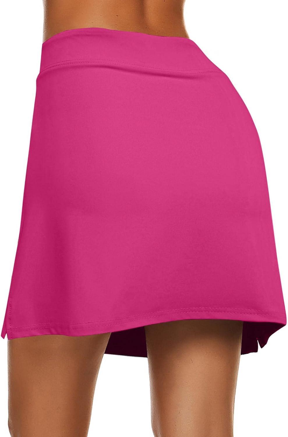 imageEkouaer Womens Active Performance Skort Lightweight Skirt for Running Tennis Golf Workout SportsRose Red