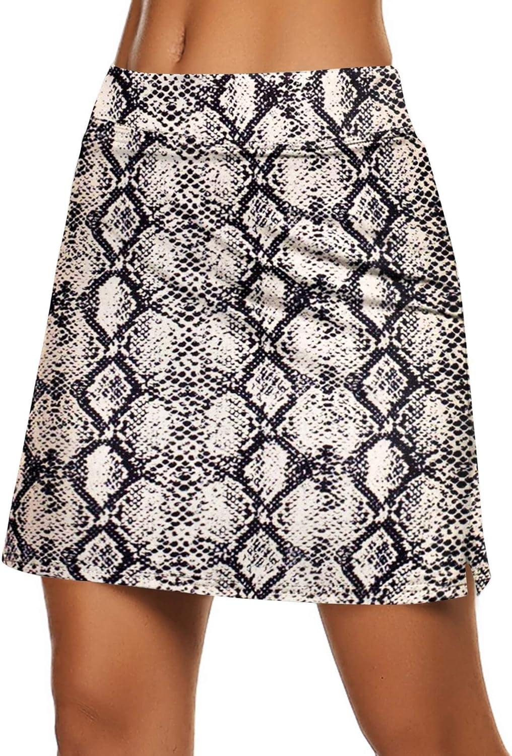imageEkouaer Womens Active Performance Skort Lightweight Skirt for Running Tennis Golf Workout SportsSnake Print