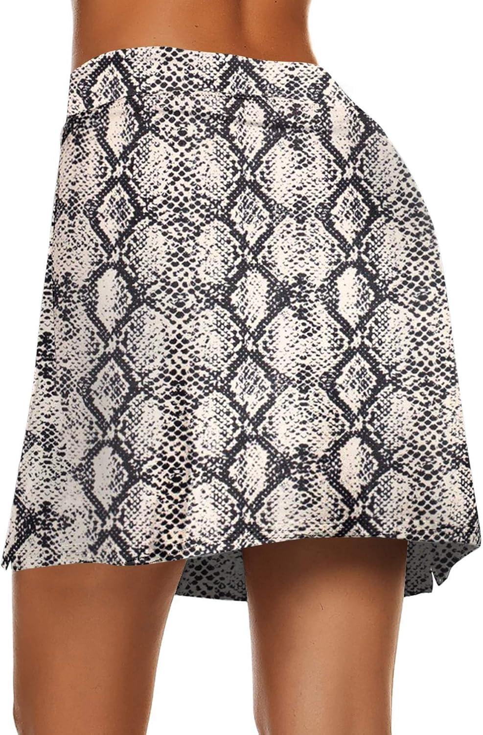 imageEkouaer Womens Active Performance Skort Lightweight Skirt for Running Tennis Golf Workout SportsSnake Print