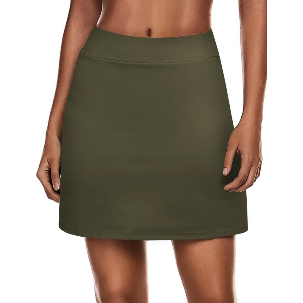 imageEkouaer Womens Active Performance Skort Lightweight Skirt for Running Tennis Golf Workout SportsArmygreen