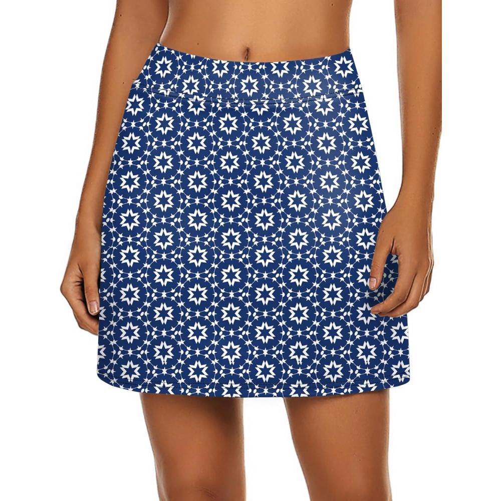 imageEkouaer Womens Active Performance Skort Lightweight Skirt for Running Tennis Golf Workout SportsBlue Starry Sky