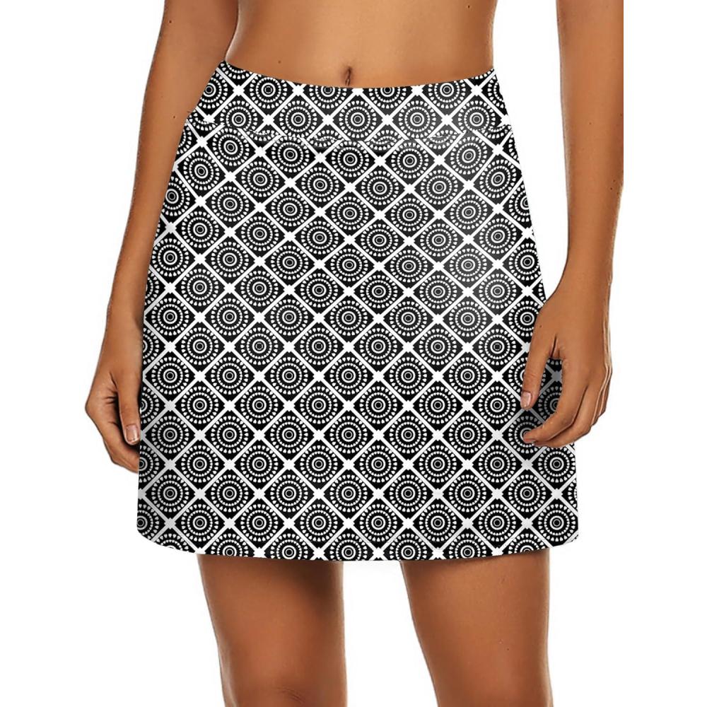 imageEkouaer Womens Active Performance Skort Lightweight Skirt for Running Tennis Golf Workout SportsCircle Floral