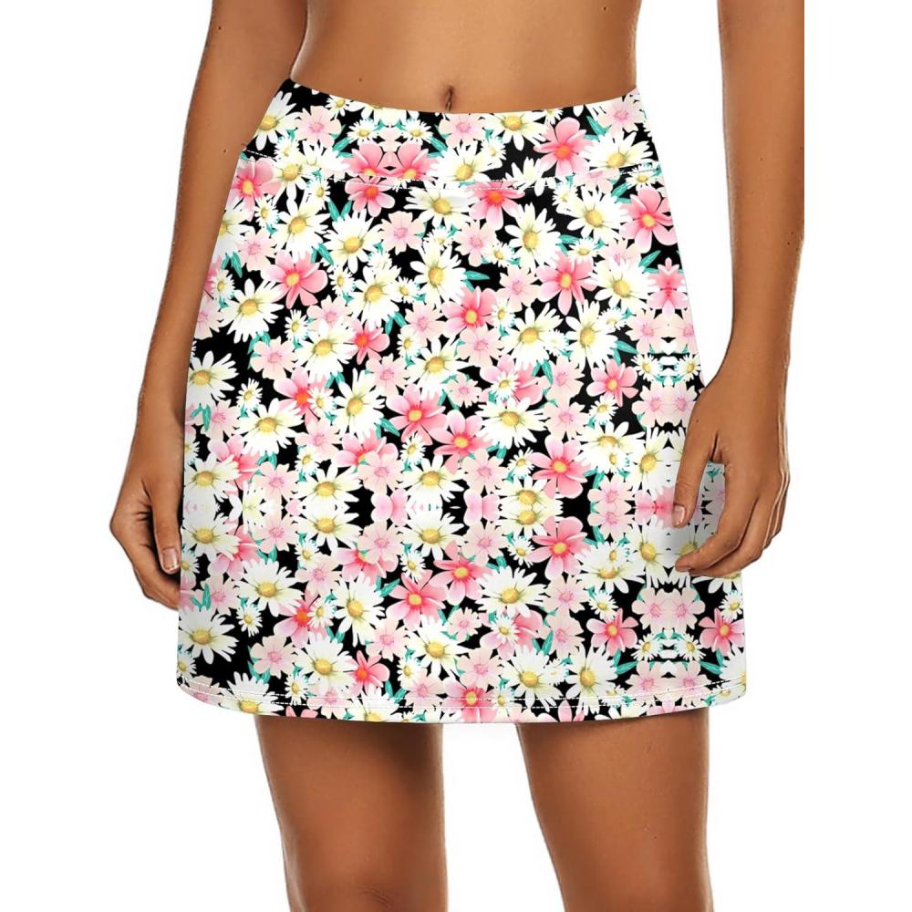 imageEkouaer Womens Active Performance Skort Lightweight Skirt for Running Tennis Golf Workout SportsPink Floral