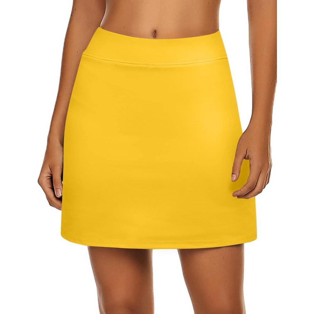 imageEkouaer Womens Active Performance Skort Lightweight Skirt for Running Tennis Golf Workout SportsYellow