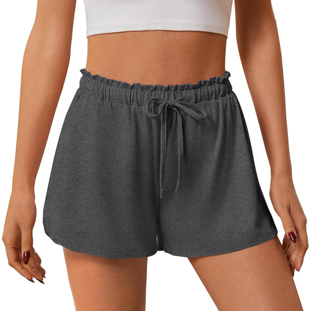 imageEkouaer Womens Pajama Shorts 2026 Soft Sleep Shorts Casual Pj Short Comfy Pajama Short Summer Drawstring Pajama BottomsDark Grey