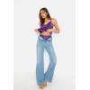 EKOUAER Silky Pajama Set for Women V-Neck Satin Camisole Lingerie Sets Party Loungewear Sleepwear(Purple Stripe)