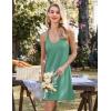 Ekouaer 2 Pack Nightgowns for Women Racerback Sleeveless Night Shirt Sexy Sleep Dress Spaghetti Strap Sleepwear S-XXXL(2 Pack-black/Grey Green)