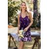 Ekouaer 2 Pack Nightgowns for Women Racerback Sleeveless Night Shirt Sexy Sleep Dress Spaghetti Strap Sleepwear S-XXXL(2 Pack-black/Purple Floral)