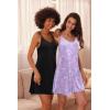 Ekouaer 2 Pack Nightgowns for Women Racerback Sleeveless Night Shirt Sexy Sleep Dress Spaghetti Strap Sleepwear S-XXXL(2 Pack-black/Star)