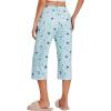 Ekouaer 2 Pack Women’s Capri Pajama Pants Printed Drawstring Comfy Pj Bottoms With Pockets(Blue/Pink)