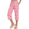 Ekouaer 2 Pack Women’s Capri Pajama Pants Printed Drawstring Comfy Pj Bottoms With Pockets(Blue/Pink)