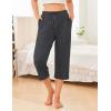 Ekouaer 2 Pack Women’s Capri Pajama Pants Printed Drawstring Comfy Pj Bottoms With Pockets(Dark Heather Gray)