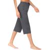 Ekouaer 2 Pack Women’s Capri Pajama Pants Printed Drawstring Comfy Pj Bottoms With Pockets(Dark Heather Gray)