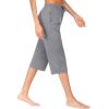 Ekouaer 2 Pack Women’s Capri Pajama Pants Printed Drawstring Comfy Pj Bottoms With Pockets(Heather Gray)