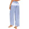 Ekouaer 2 Pack Womens Satin Pajama Pants Silk Sleep Lounge Pants Loose Pj Bottom with Pockets(Light Blue and Pink Stripe)