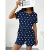 Ekouaer 2 Packs Womens Pajama Set Short Sleeve Sleepwear Soft Top and Shorts Pjs Casual Outfits Lounge Set with Pockets(Pink Cherry/Blue Heart)