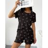 Ekouaer 2 Packs Womens Pajama Set Short Sleeve Sleepwear Soft Top and Shorts Pjs Casual Outfits Lounge Set with Pockets(Rose Red Bow/Black Bow)