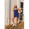 Ekouaer 2 Piece Lounge Sets for Women Sleeveless Biker Short Set Summer Casual Outfits Matching Clothes with Pockets(Navy Blue)